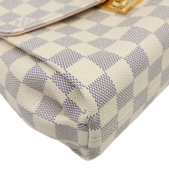Louis Vuitton  Croisette Damier Azur Satchel Crossbody Bag Rose Ballerine - Picture 7 of 13
